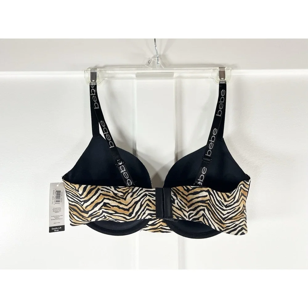 Bebe Intimates Tiger Stripe Seamless Underwire Gentle Lift Push Up Bra NWT 36DD‎